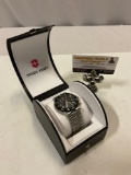 Swiss Army mens wristwatch in gift box.