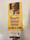 Vintage 1968 autographed Kentucky Friend Chicken COLONEL SANDERS Favorite Chicken Stories Coloring