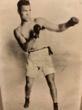 Antique framed autographed b&w photograph of boxer Jack Dempsey, approx 9 x 11 in.