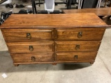 Solid wood six drawer smaller long dresser