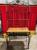 Vintage wrought iron Bakers rack w/ glass shelves
