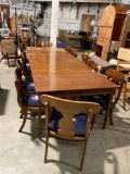 Amazing mid century Henkel Harris dining table w/4 leaves & 12 chairs . please see pics