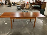 Mid century teak dining table with two extendable leaves. BDR. FURBO Designed and made Denmark