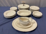 44 pc. lot WEDGWOOD of Etruria & Barlaston WILLOW WEAVE pattern tableware made in England