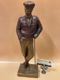 Vintage Austin Sculpture composite golfer figure art piece, approx 16 x 6 x 4 in.