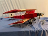 Vintage large model airplane Red Baron w/ engine / propeller/ pilot figure, sold as is