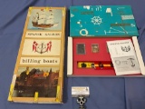 Vintage Spansk Galeon wooden model kit w/ accessories set in boxes