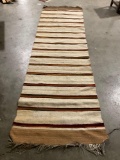 SW Native American, or South American, hand knotted wool runner rug w/authentic horsehair fringe