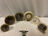 6 pc. lot of vintage/ antique WESTCLOX Big Ben & Baby Ben wind up clocks made in USA