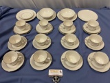 35 pc. lot of NORITAKE Ivory China - Lorelei & Marseille pattern tea cups, saucers, plates, bowls.