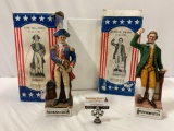 2 pc. Americana Porcelain MCCORMICK Patriots figure decanters w/ box; John Paul Jones & Patrick