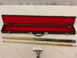 The Crown Cue by Peradon & Fletcher LTD England wooden pool cue stick w/ hard case