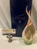 Stunning FRANZ Porcelain Collection PAPILLON Butterfly design sculpted tea light candle holder w/