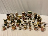 Huge collection of vintage English ceramic bust mugs, Beswick, Roy Kirkham, Fagin, Oliver Twist,