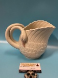 Vintage 1981 FITZ and FLOYD ceramic swan pitcher, approx 9 x 7 in. Nice!