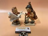 2 pc. lot Vintage Goebel M.I. Hummel figurines, MK 2 mid century, approx 4 x 6 in.