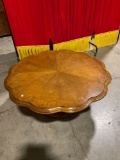 Very attractive Burlewood inlay round coffee table see pics