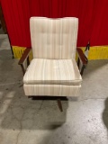 Mid century mahogany, swivel, rocking, easy chair w/ original Upholstery, in nice condition see pics
