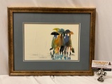 framed / signed original watercolor painting by Seattle artist Danny Mayes, 1982