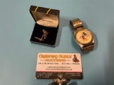 2 pc. lot WALT DISNEY Mickey Mouse LORUS quartz watch & tie pin in gift box.