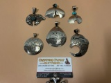 6 X Handmade Native American Lakota jewelry pieces signed by Armand American Horse - pin / pendants