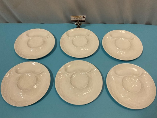 6 pc. lot of ceramic serving plate made in Portugal, approx 9 in.