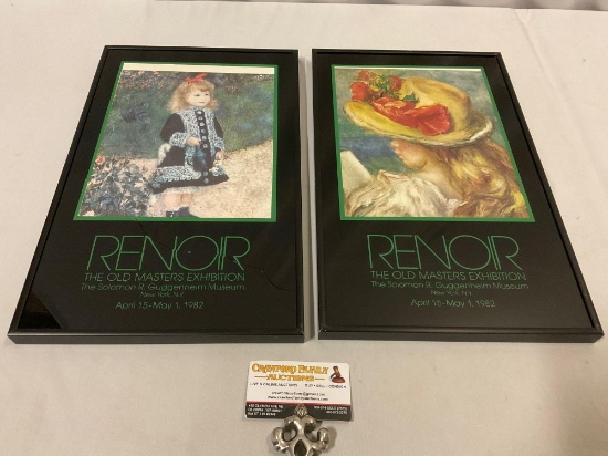 2 pc. framed 1982 Renoir - The Old Masters Exhibition Guggenheim Museum New York, sold as is.