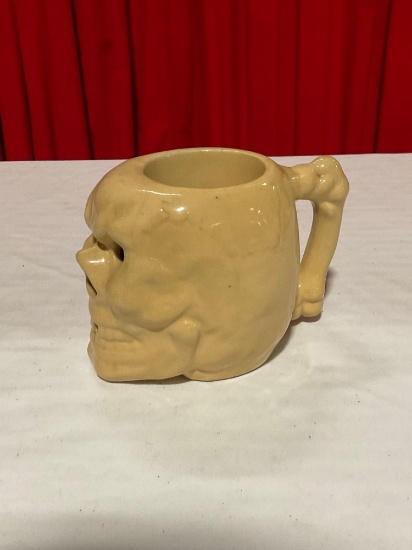 Very cool vintage skull mug made for Trader Vics by Red Wing Pottery