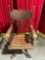 Antique bentwood Tiger oak swiveling office chair
