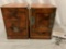 2 pc. set of antique wood jewelry boxes w/ wood inlay and stamped metal hardware, sold as is, see
