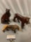 3 pc. lot of vintage lions big jungle cats African wood animal sculptures