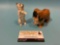 2 pc. lot vintage ROYAL DOULTON English porcelain dog figurines, approx 4 x 3 x 2 in.