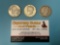 3 pc. coin lot; Barber Half Dollar 1908 - D, Kennedy Half Dollar 1964 - P, Franklin Half Dollar 1963