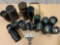 12 pc. lot of used camera lenses, 2 w/ case; Taikanar, Tele-Lentar, JCPenney, Albinar, Makinon &