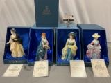 4 pc. set of ROYAL DOULTON Gainsborough Ladies hand painted bone china lady figurines w/ COAs &