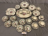 Antique 61 pc. lot of 1922 WEDGEWOOD Floral pattern china made in England, see pics