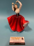 Vintage ROYAL DOULTON English porcelain KAREN female figurine , approx 7 x 9 in.