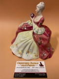 Vintage ROYAL DOULTON English porcelain WISTFUL female figurine , approx 6 x 6 in.