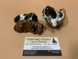 2 pc. lot of vintage ROYAL DOULTON English porcelain dog figurines, approx 5 x 2 in.
