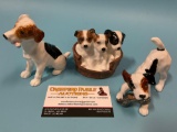 3 pc. lot of vintage ROYAL DOULTON English porcelain dog figurines, approx 5 x 4 in.