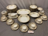 Vintage collection of NORITAKE china - Elaine pattern, seats 7, 51 pieces, a few have chips, see