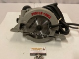 Porter Cable model 743, 7 1/4 inch heavy duty builders saw, appears unused.