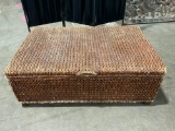 Very Large wood and wicker storage chest