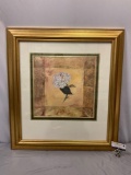 Large nicely framed floral art print Belle Epoque by Roger Robert Grace, approx 30 x 33 in.