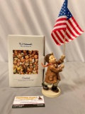 GOEBEL M.I. Hummel first issue figurine w/ box; Call To Glory w/ USA + 2 flags