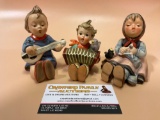 3 pc. lot GOEBEL M.I. Hummel figurines made in W. Germany, JOYFUL, LETS SING, HAPPY PASTIME