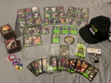 Collection of 1994 Coca-Cola MONSTERS OF THE GRIDIRON NFL football / Coke trading cards plus hat &