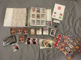 Huge collection of Coca-Cola trading card sets & pogs , 1 binder full + 8 sets, postcards & more.