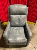 Nice blue-gray leather(?) electric reclining chair