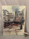 Framed 1983 PIKE PLACE MARKET STREET FESTIVAL poster art print, approx 18 x 23 in.